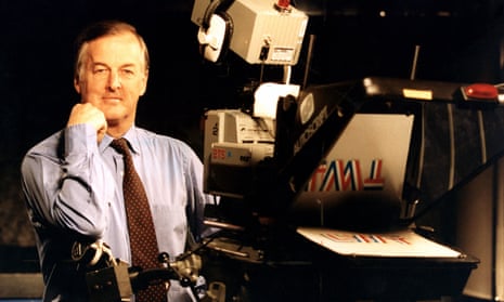 Sir Christopher Bland in the offices of London Weekend Television, 1993.