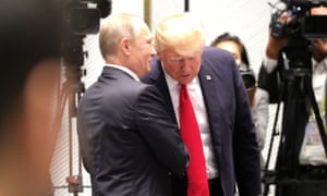 Vladimir Putin and Donald Trump are seen during a meeting of world leaders at the 25th Apec summit, in Da Nang, Vietnam.