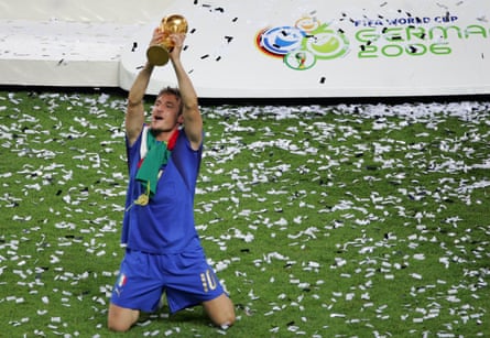 Francesco Totti celebrates winning the World Cup in 2006,