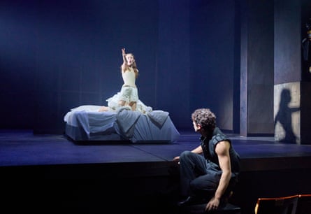 Noah Jupe and Sadie Sink in Romeo & Juliet at the Harold Pinter theatre, London.