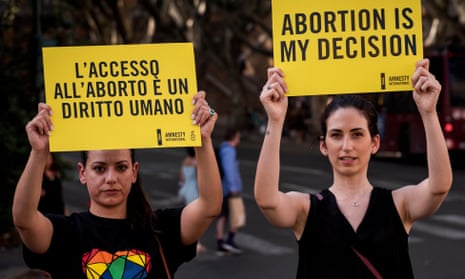 An anti-abortion protest in Rome