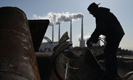 A steelworker cutting pipes. About 400m tonnes of slag waste is generated globally every year. Photograph: Greg Baker/AFP/Getty