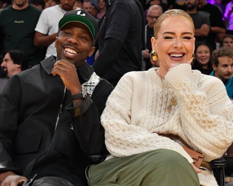 Adele and Rich Paul smile for the cameras