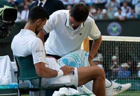Novak Djokovic, who suffered a nasty fall in his quarter-final win, took a medical timeout after losing the second set against Jannik Sinner.