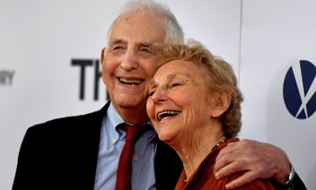 Ellsberg and his wife Patricia Marx Ellsberg attend the premiere of the The Post, in Washington in 2017.