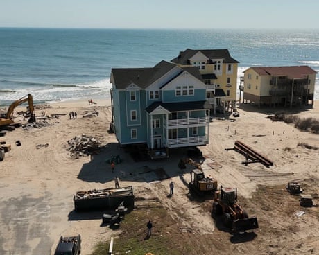 Dozens of North Carolina houses have been lost to the sea. Some surviving homes are now being moved on wheels