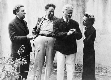André Breton, Diego Rivera, Leon Trotsky and Jacqueline Lamba in Mexico.