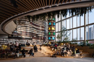 The 20-metre high Sisyphe bookshop inside The Ring, a brand new shopping centre in the city’s prestigious New North zone