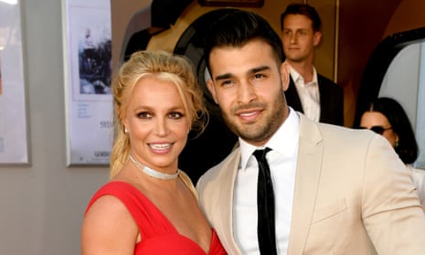 Britney Spears and Sam Asghari smile