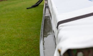 Water in the covers before the final day of the Bob Willis Trophy match between Leicestershire and Nottinghamshire.