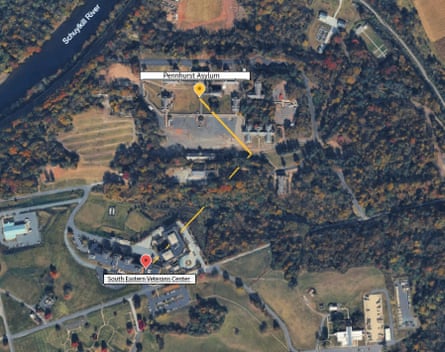 aerial view of neighboring buildings on map with locations marked