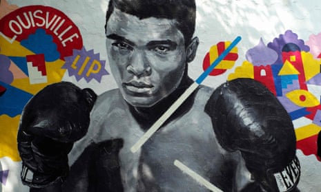 A mural of boxer Muhammad Ali in New York City.