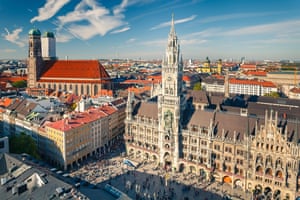 Aerial view on the historic centre of Munich