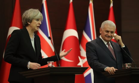 Theresa May and  Binali Yildirim