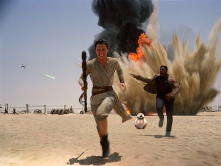 Daisy Ridley and John Boyega in Star Wars: The Force Awakens