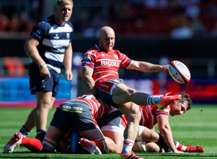 Dan Robson clears against Bristol in the Prem Rugby Cup on 5 September