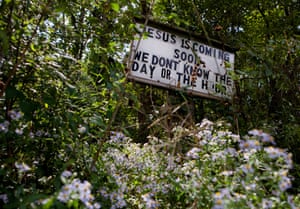 Sign outside Wolford's church.