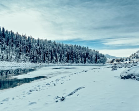 Winter in the Altai mountains, Ust-Koksenskiy region, Russia.