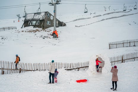 View of Club Hut , slopes and chair lift