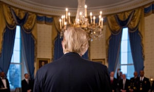 ‘Shameless and blameless’: President Trump at a White House reception