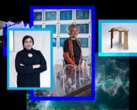 Prof Zey Suka-Bill, RCA's pro-vice-chancellor for education and student success and artist, Sofie Layton Artwork on right - bricolage model by Pol Mensa Biosca