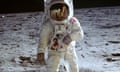 Neil Armstrong’s photograph of Buzz Aldrin on the moon in a scene from the film Apollo 11
