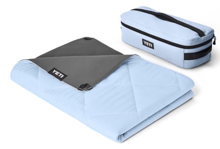 light blue picnic blanket