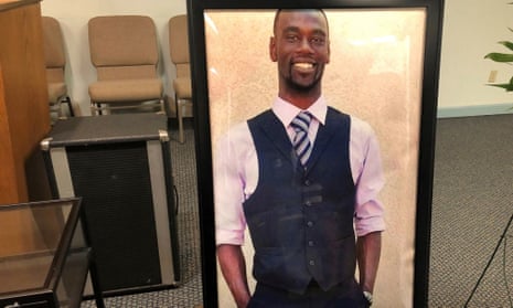 A portrait of Tyre Nichols displayed at a memorial service for him on 17 January, in Memphis, Tennessee.