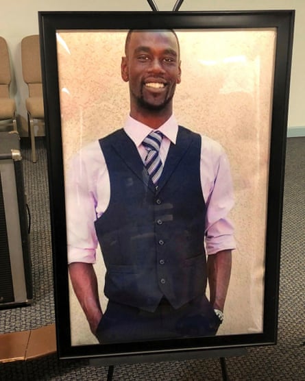 A portrait of Tyre Nichols is displayed at a memorial service for him on Tuesday.