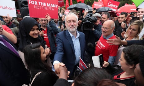 Jeremy Corbyn campaigning in Southall, west London.