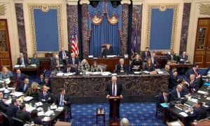 Kenneth Starr speaks to senators on Monday.