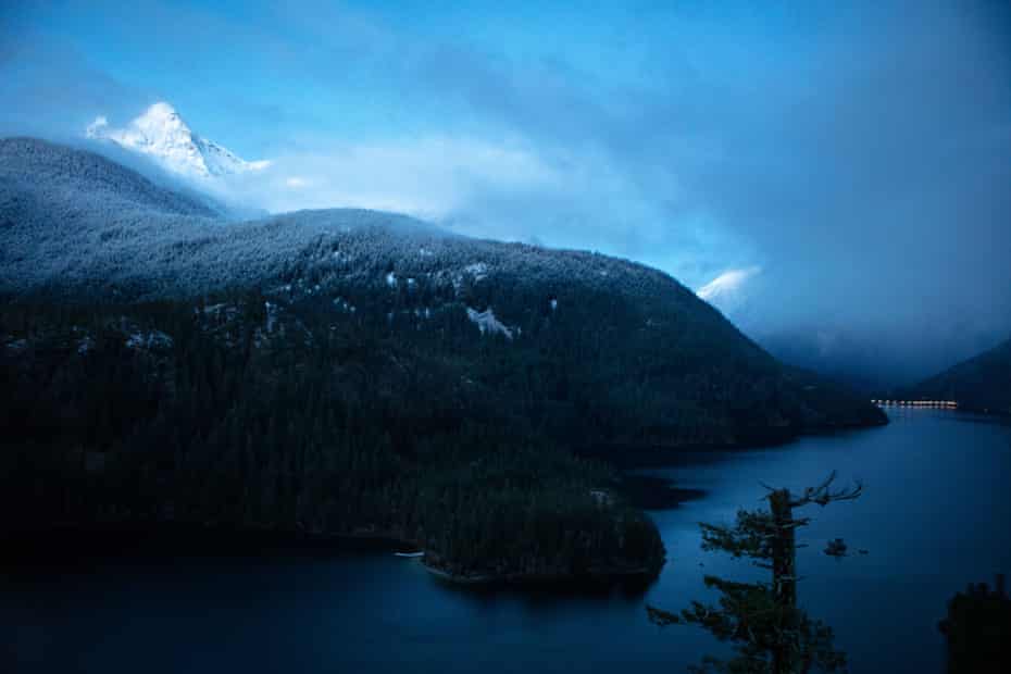Pyramid Peak stands above Diablo lake, a reservoir created by one of SCL’s dams. The North Cascades are the most densely glaciated mountains in the continental US.