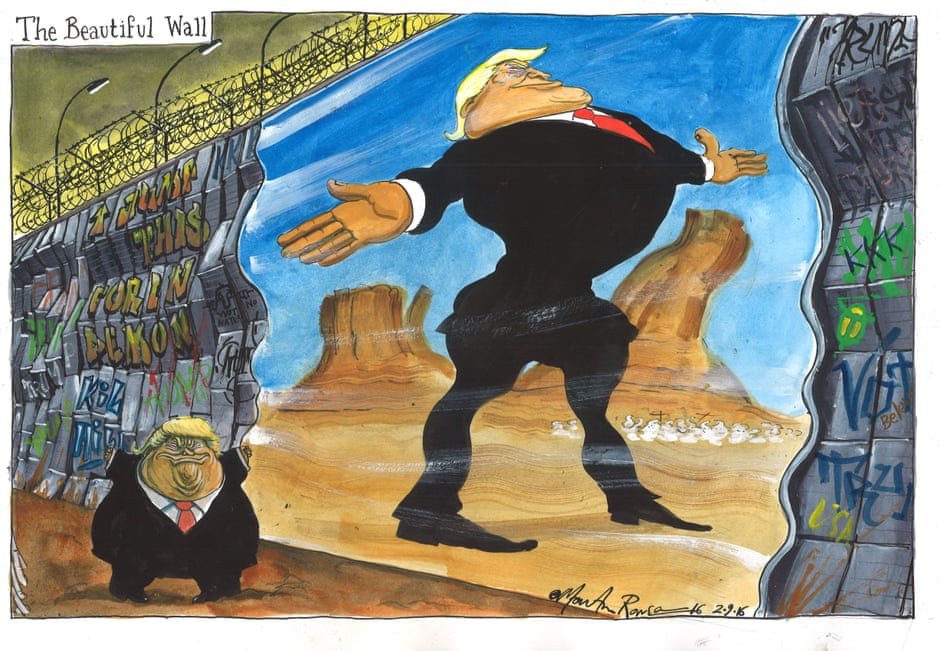 Risultati immagini per muro messico usa trump vignetta