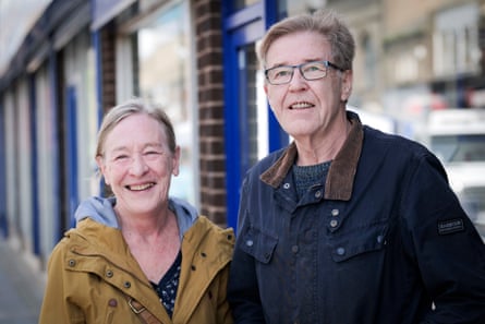 Peter Ward and Sheila Johnson standing on a pavement