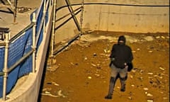 CCTV image of a man accused of defacing the war memorial