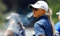 Charley Hull of England smokes a cigarette on the ninth tee during the first round of the US Women's Open last week at Lancaster Country Club in Lancaster, Pennsylvania.