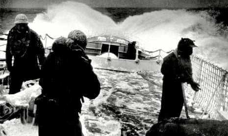 HMS Leander and the Icelandic gun boat Thor collide off the coast of Iceland, 1976.