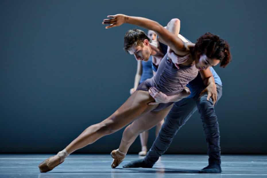 Off-kilter … Ballet BC dancers Livona Ellis and Darren Devaney in Emily Molnar’s piece 16 + a room.