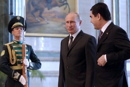 Russian president Vladimir Putin visits Turkmenistan’s president Gurbanguly Berdimuhamedow in Ashgabat.