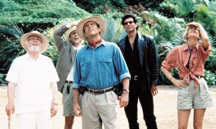 Sam Neill (centre) in a scene from the movie Jurassic Park