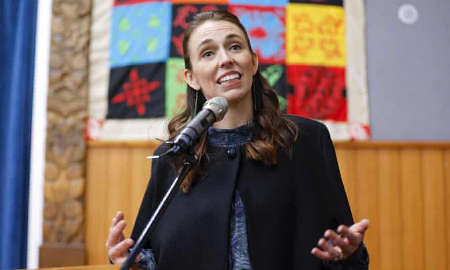 Jacinda Ardern speaks during a visit to Wainuiomata Intermediate in Wellington.