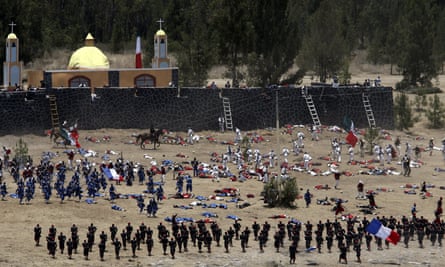 The battle reenactment Puebla.