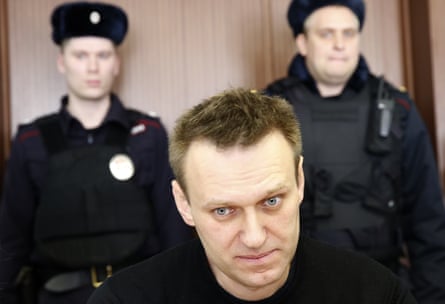 Navalny during a hearing at the Moscow city court in March 2017.