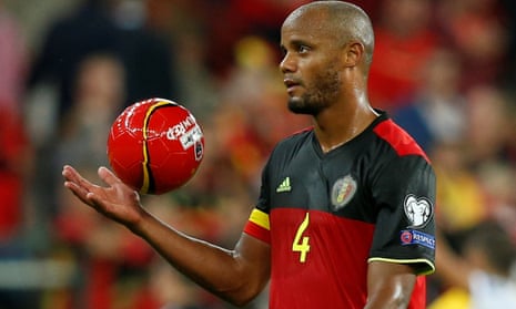 Vincent Kompany picked up a calf injury during Belgium’s 9-0 win over Gibraltar