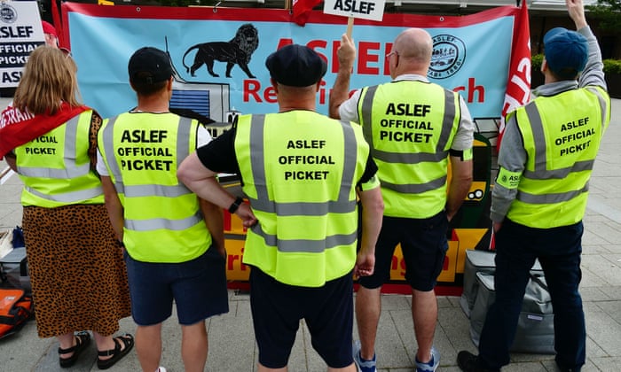 The picket line in Reading, Berkshire
