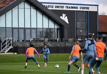 Newcastle players in training this week.