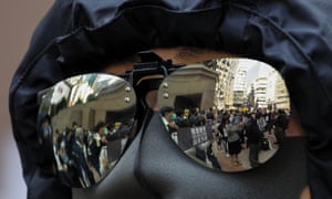 A pro-democracy demonstrator at Causeway Bay, Hong Kong, January 2020.