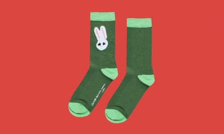 Lulu Guiness x Charlotte Mei green rabbit socks