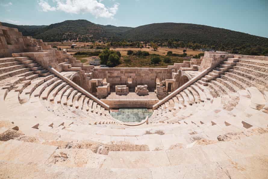 Ruins of the ancient Lycian city of Patara; amphi-theatre and the assembly hall.