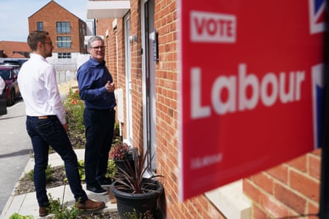 Keir Starmer canvassing with Luke Charters, Labour’s candidate for York Outer.